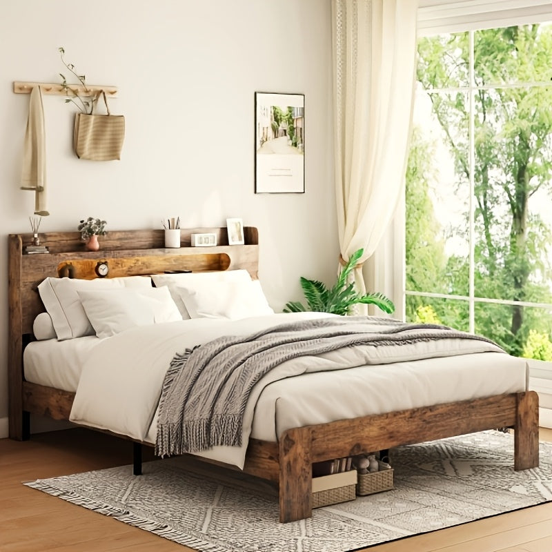 full queen king size platform bed frame storage - Temu