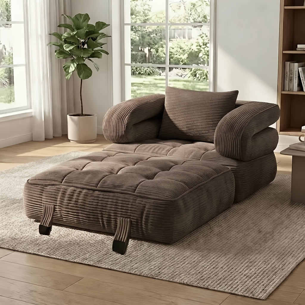 3 in 1 foldable lounge sofa a single chair bed backrest - Temu