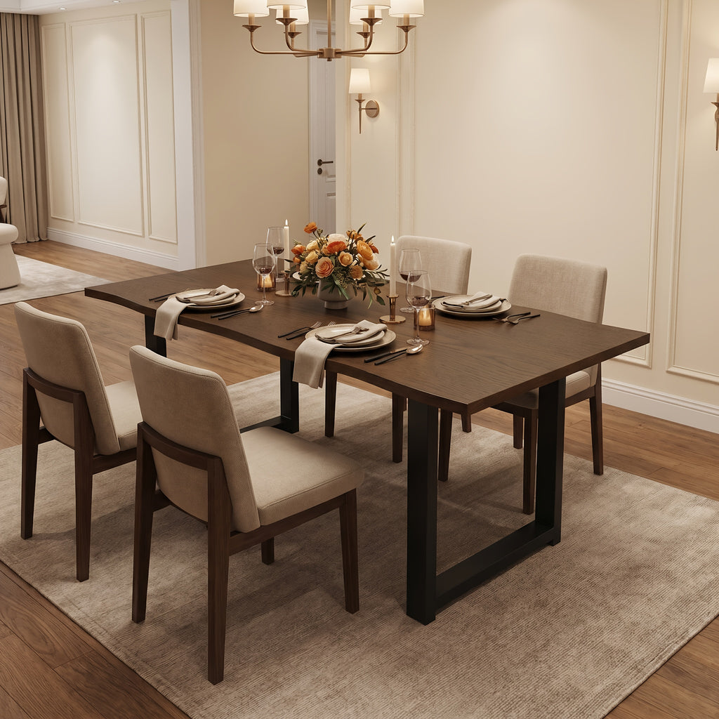 modern 6 person solid wood dining table large dining table - Temu