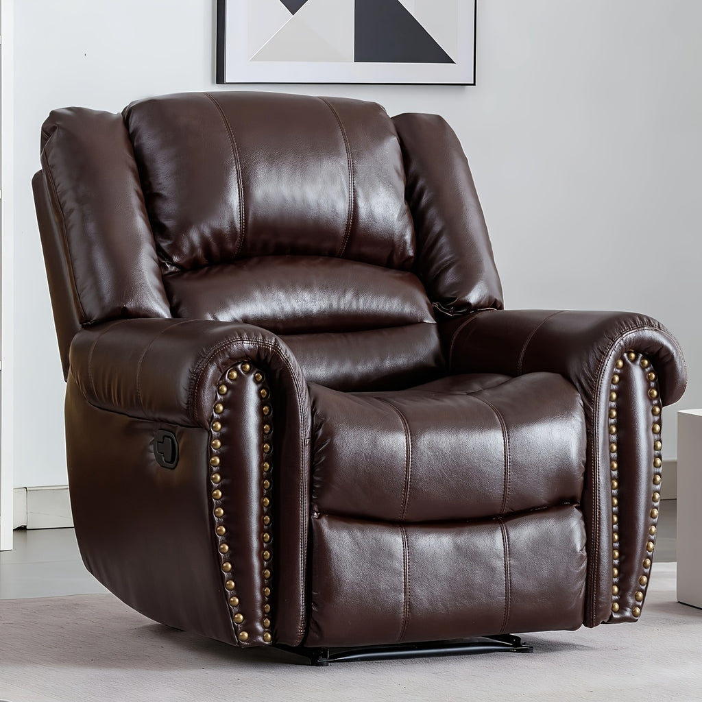 faux leather recliner chair classic traditional manual - Temu