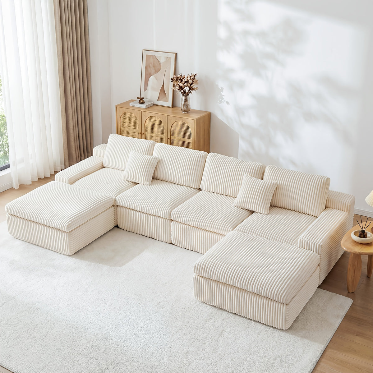u shaped boneless sectional couches living room modern - Temu
