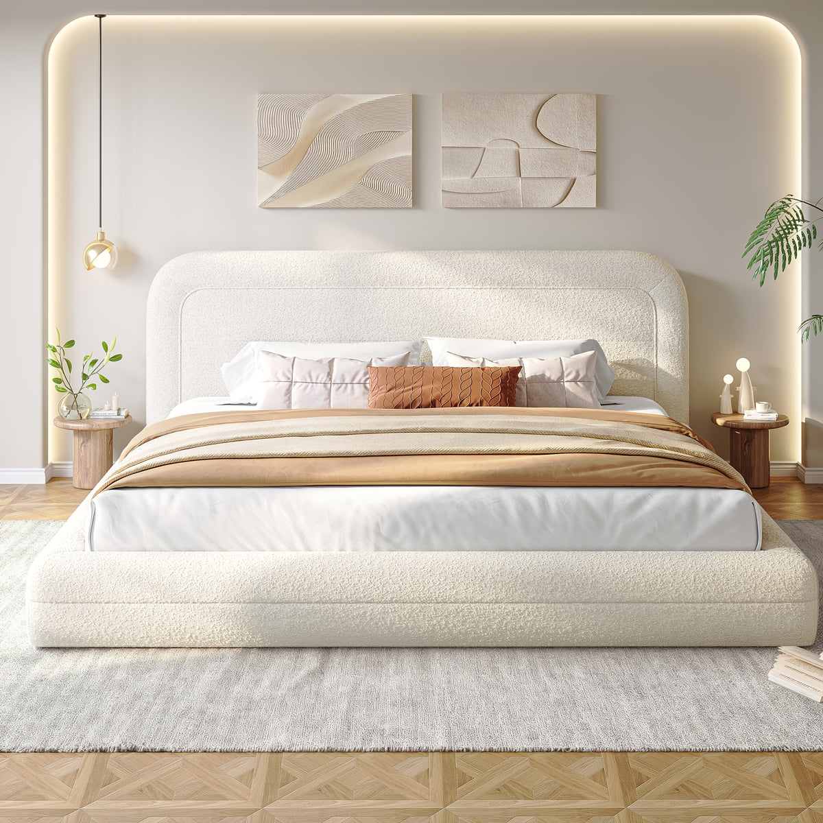comfortable   platform bed featuring a headboard - Temu