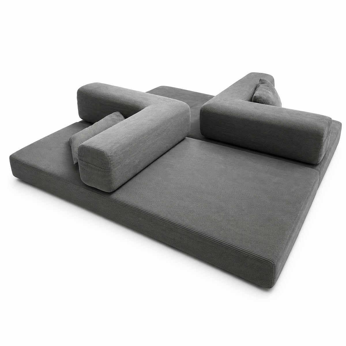 lazy corduroy convertible floor sofa bed pillow back armrest - Temu
