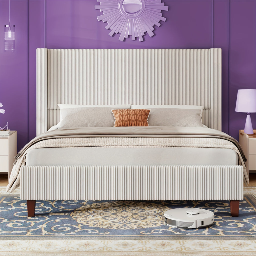 50 8 upholstered platform bed frame corduroy bed frame - Temu