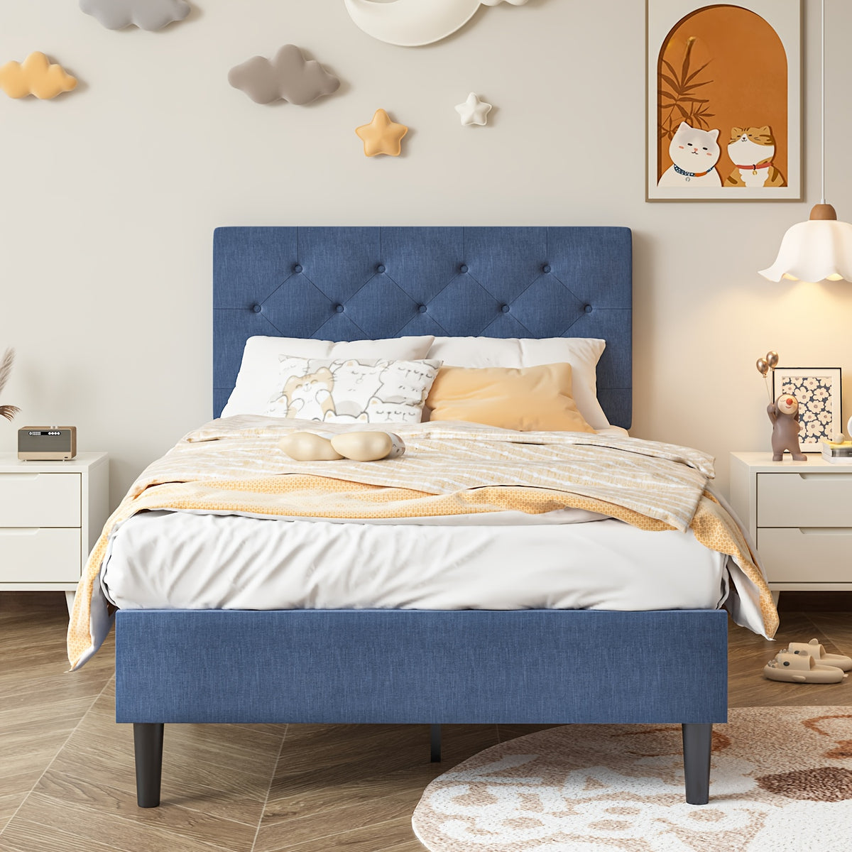 halloween twin full queen king bed frames upholstered - Temu