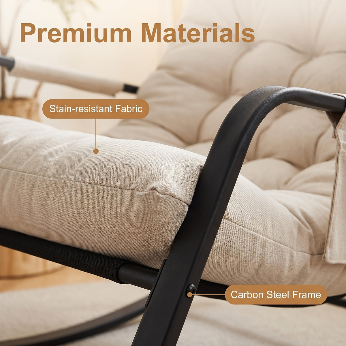 1 person tech fabric rocking chair black   frame - Temu