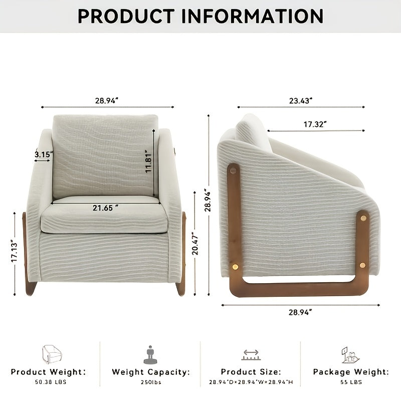 modern upholstered armchair wooden side frame accent leisure - Temu