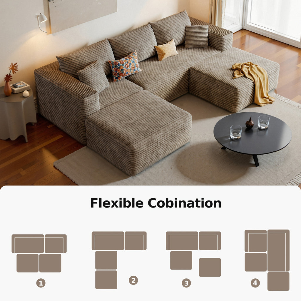 u l shaped corduroy modular sectional sofa bed vacuum - Temu