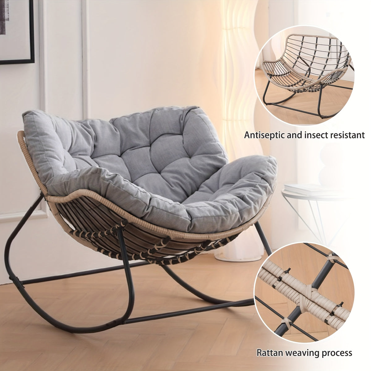 outdoor indoor rocking chair papasan chair outdoor patio - Temu