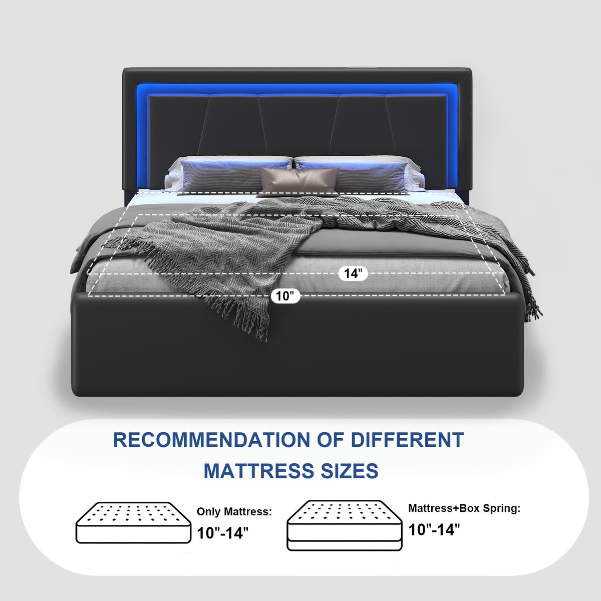 upholstered platform bed frame 4 storage drawers twin full - Temu