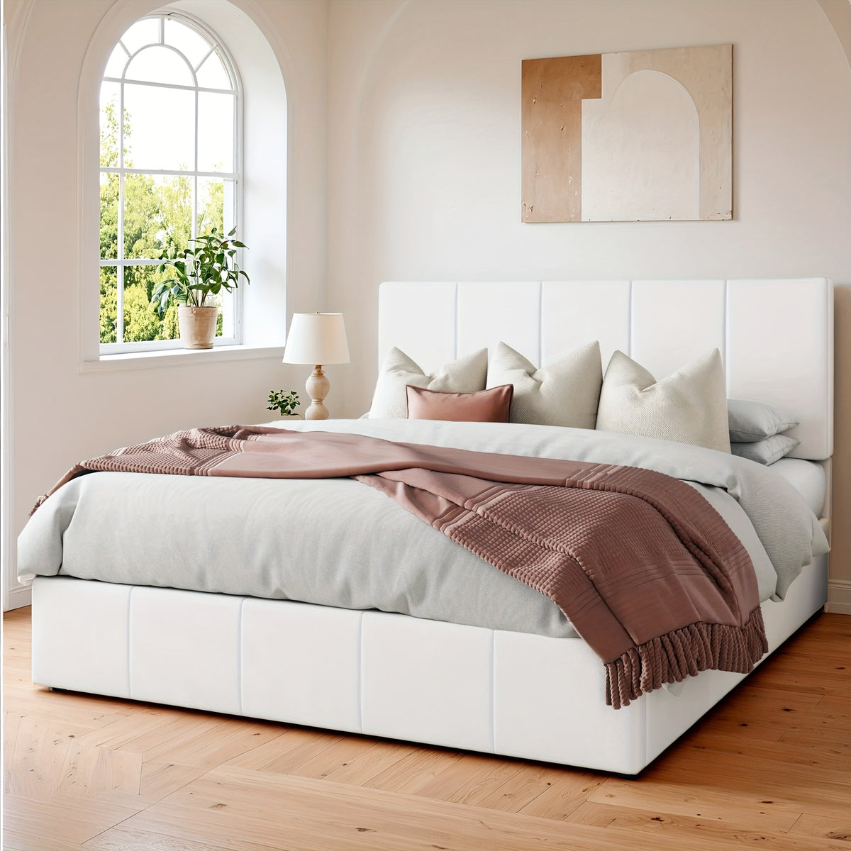 lift storage bed modern velvet upholstered headboard - Temu