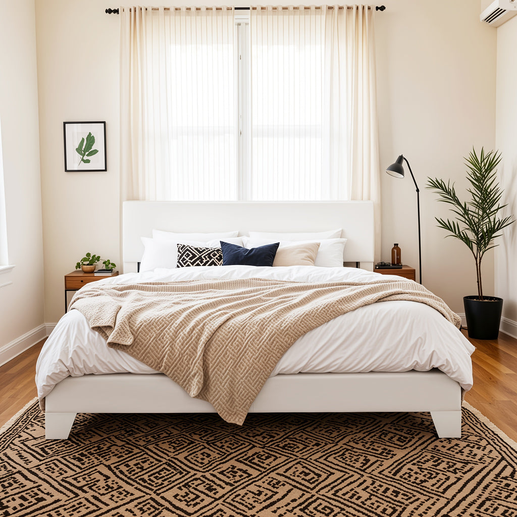 upholstered platform bed in full queen king sizes an - Temu