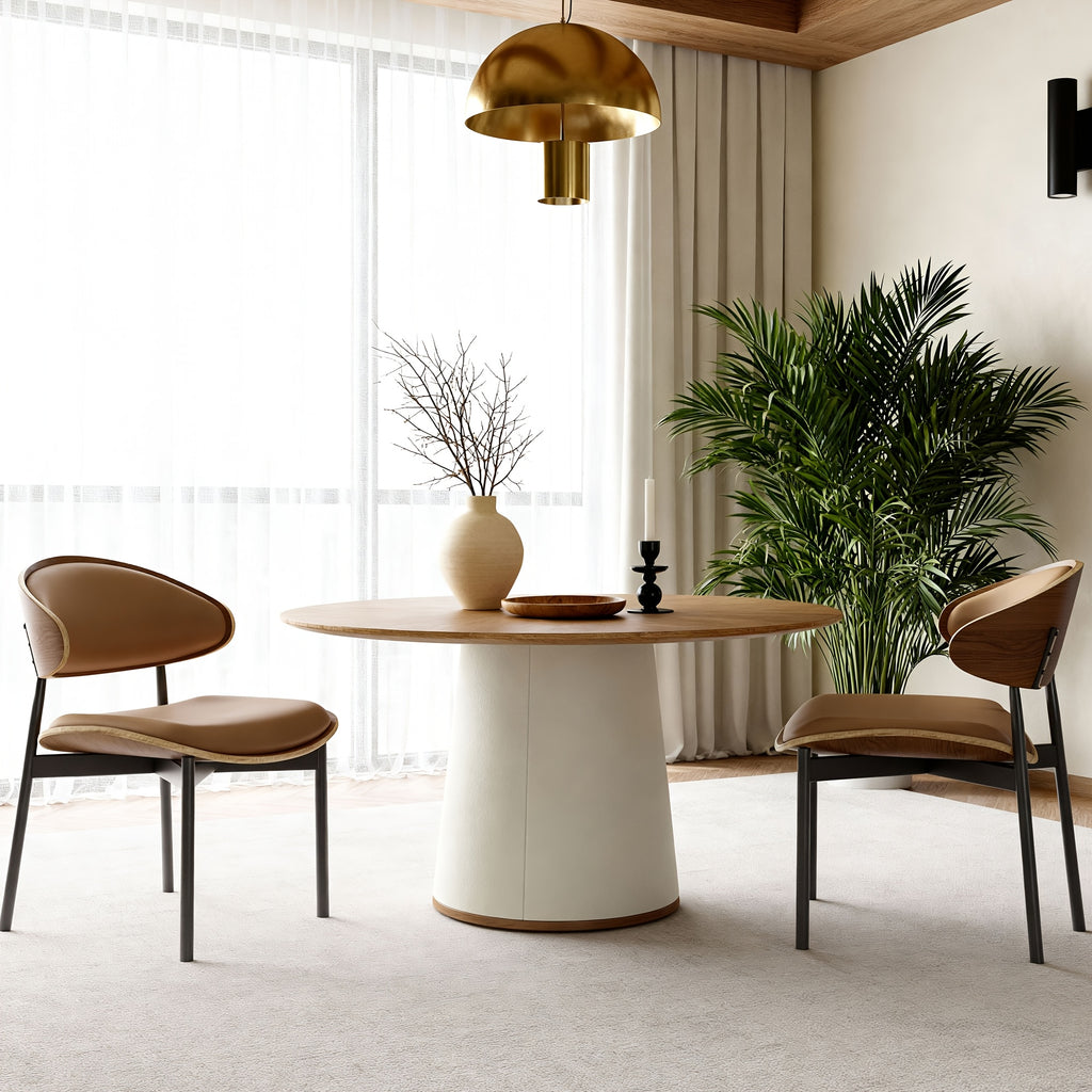 59 05 inch modern dining table round wooden top furniture - Temu