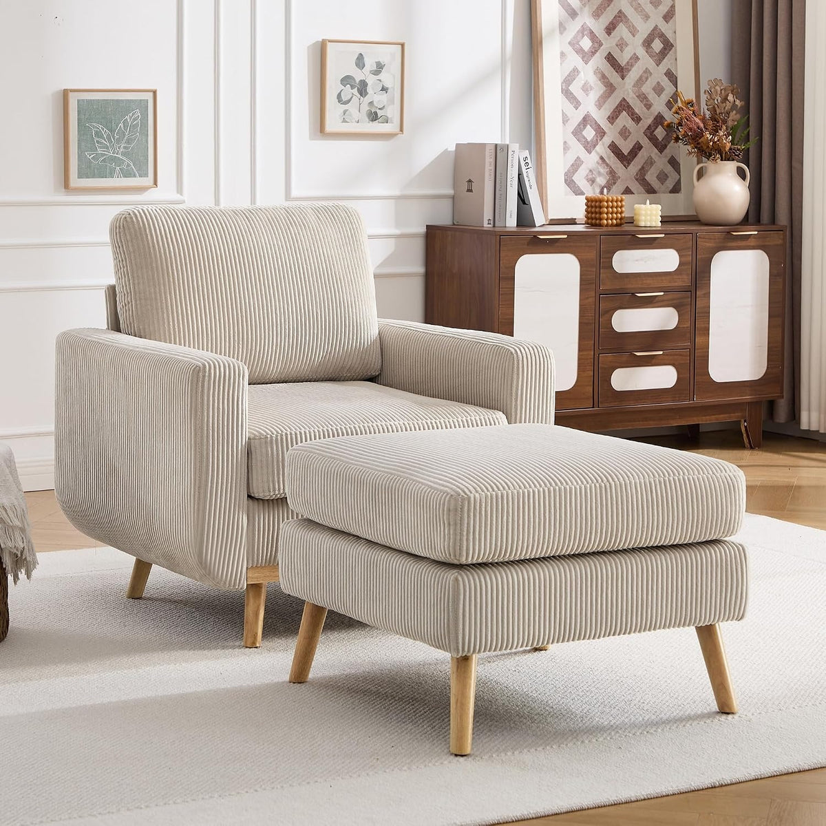 accent chair reading chair deep seat corduroy armchair - Temu