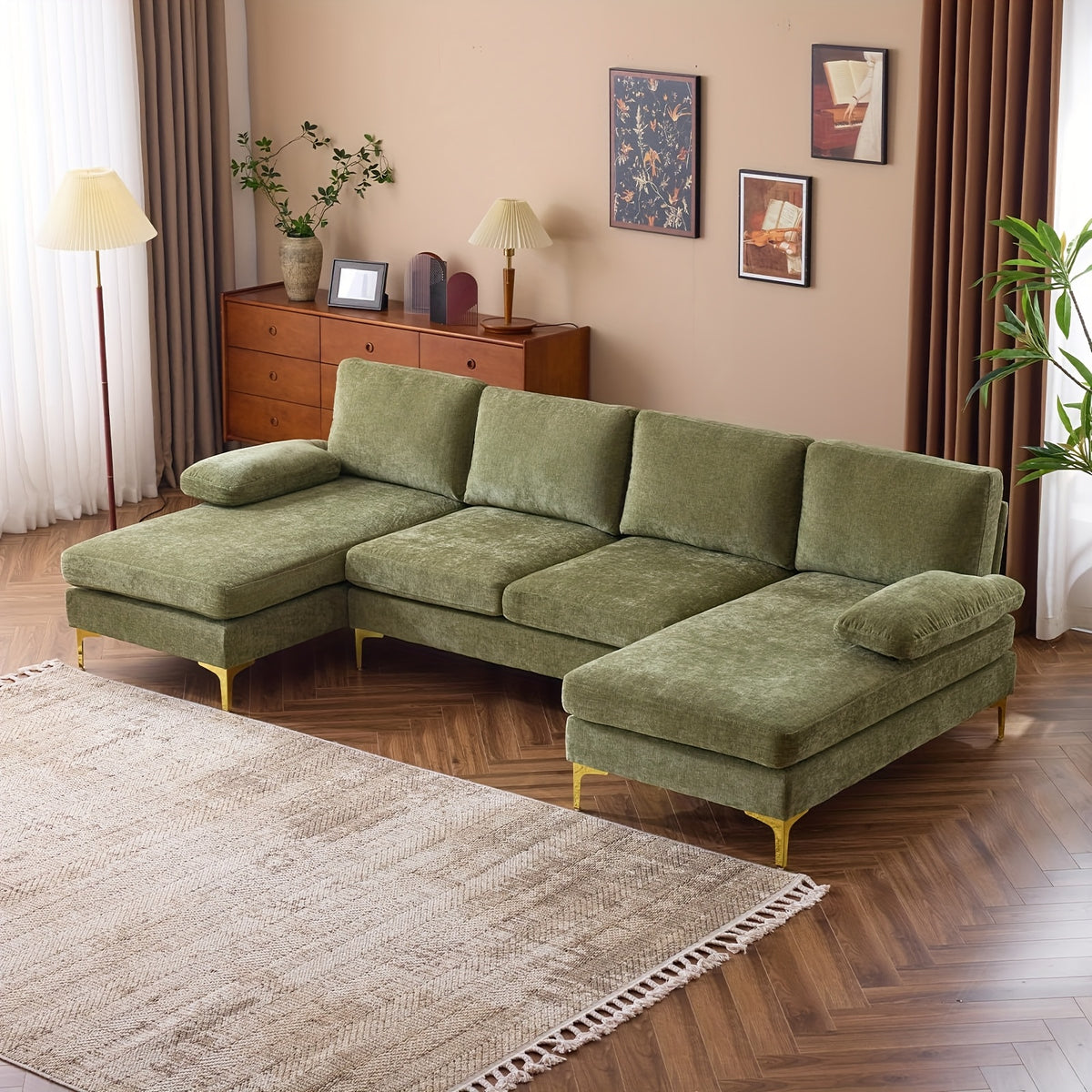 boonlo 110 w large u shape sectional sofa couch 51   - Temu