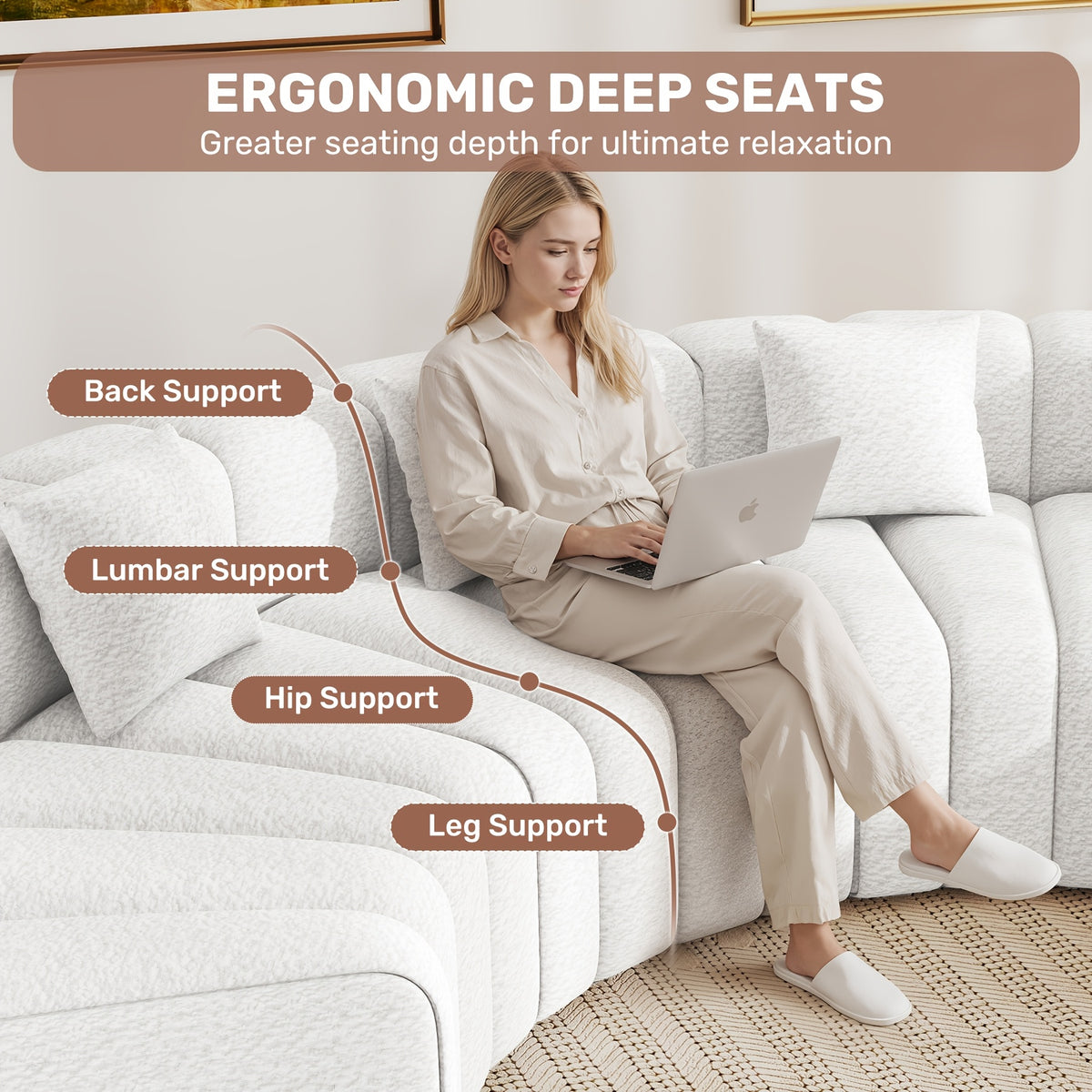 luxury modular sectional sofa foam cushioning chaise lounge - Temu