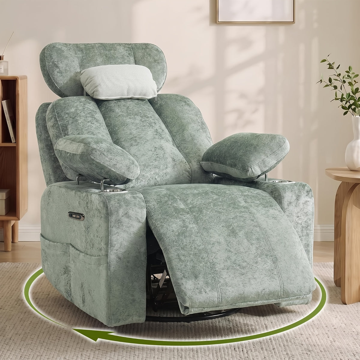 swivel rocking bedroom chair adjustable armrests headrest - Temu