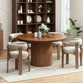 47 inch round dining table 4 circle kitchen table wood strip - Temu
