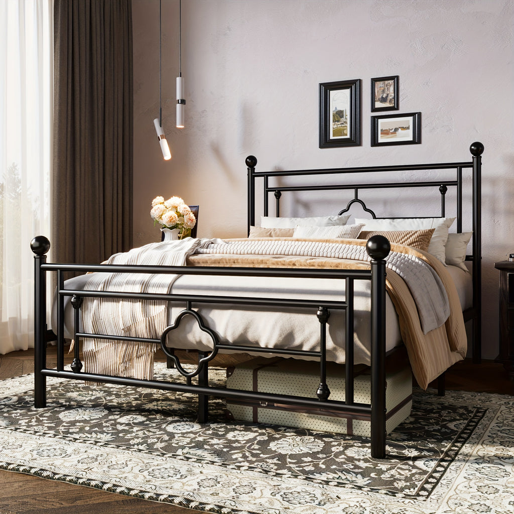 modern metal platform bed frame   art - Temu