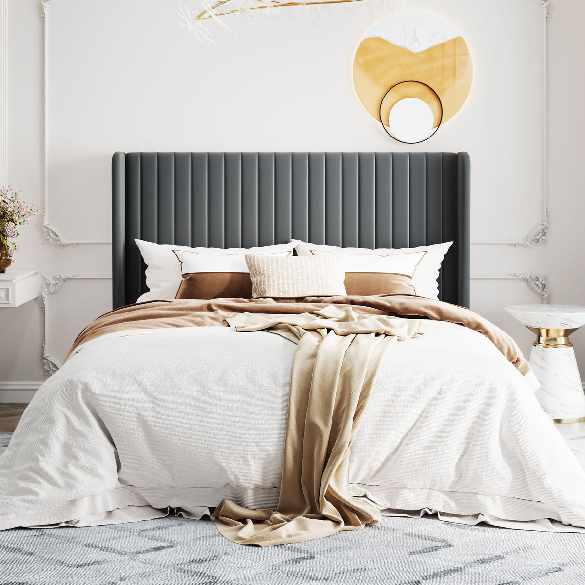 full queen king size velvet upholstered bed frame - Temu