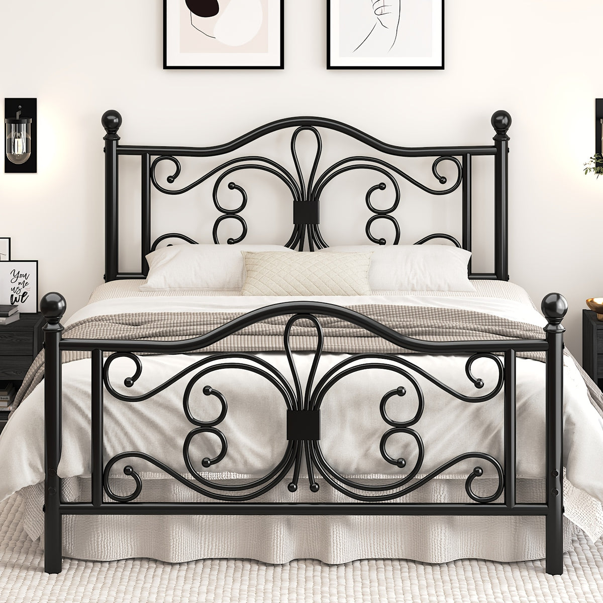 bed frame bed storage metal platform bed vintage   - Temu