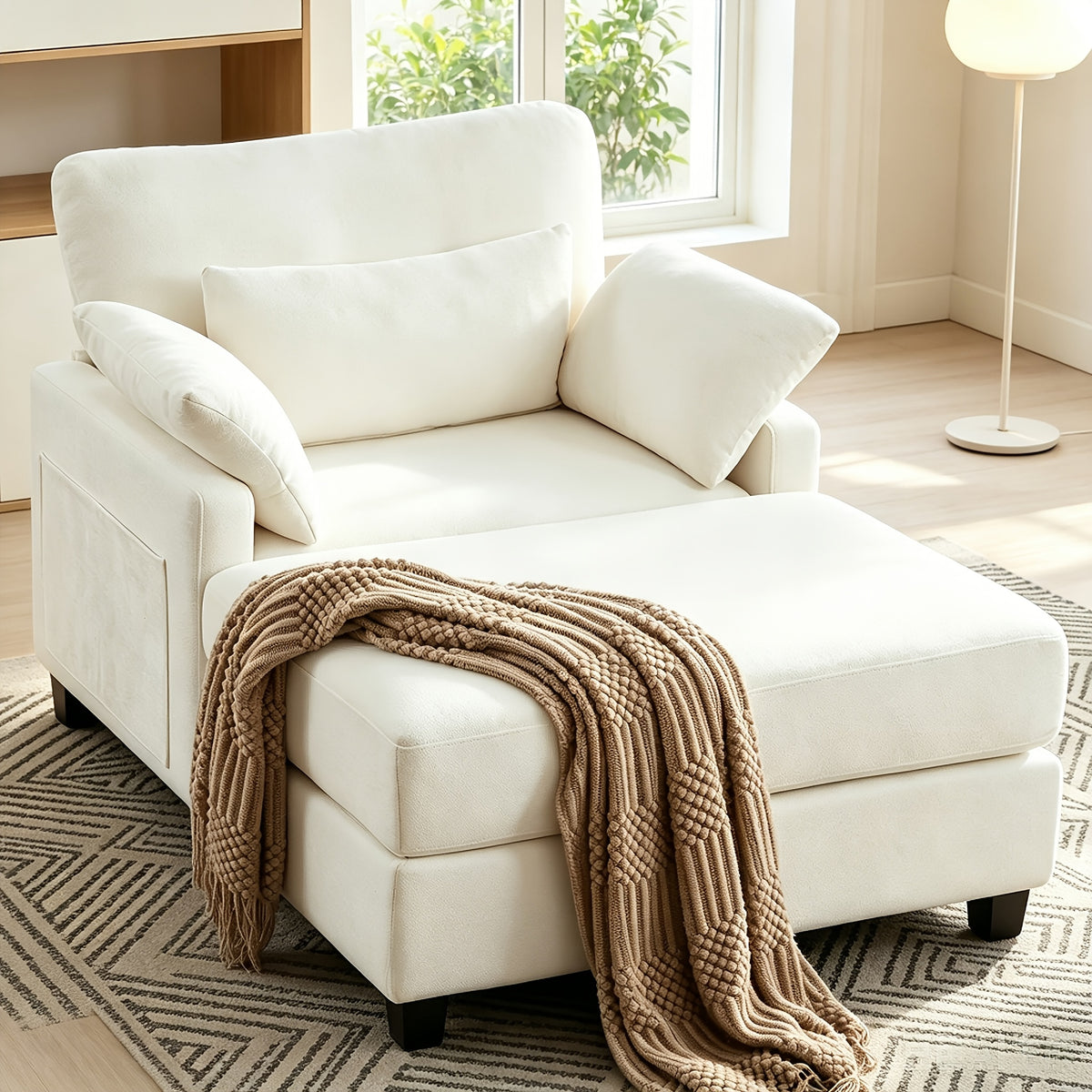 57 5 oversized chaise lounge   indoor white reading - Temu