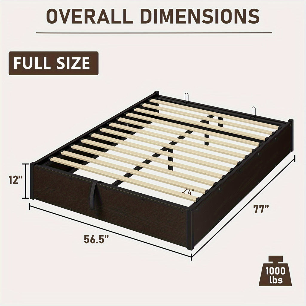 lift storage bed storage underneath wooden platform bed - Temu