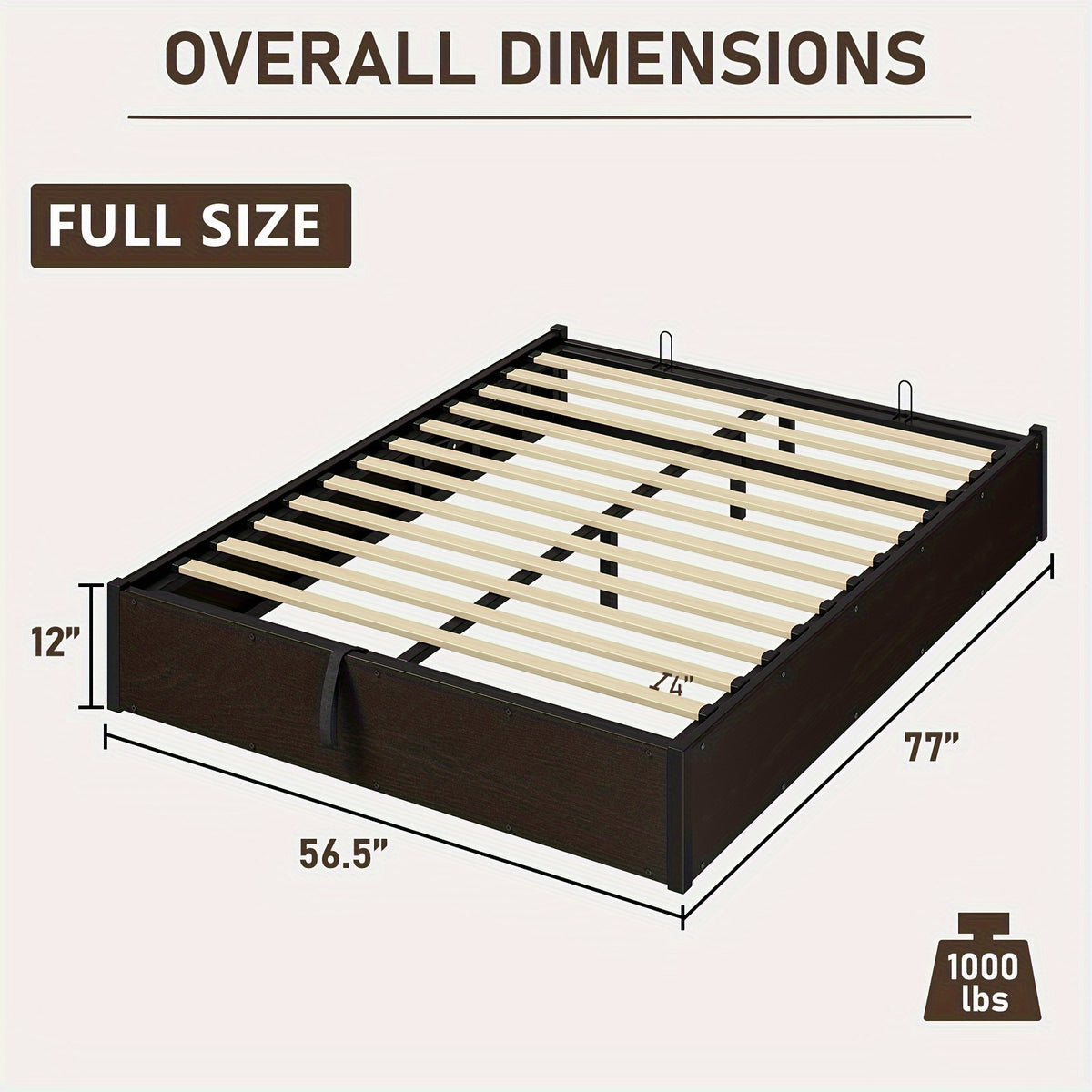 lift storage bed storage underneath wooden platform bed - Temu