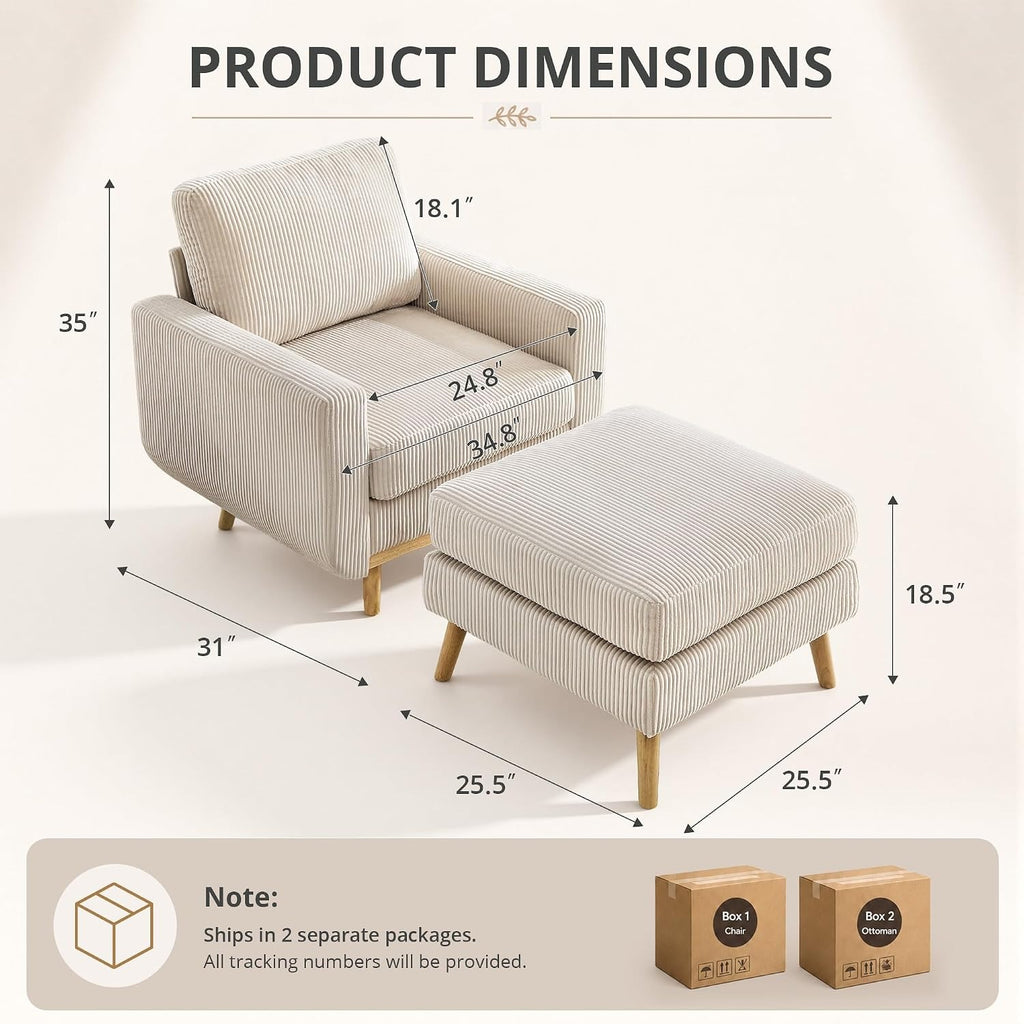 accent chair reading chair deep seat corduroy armchair - Temu
