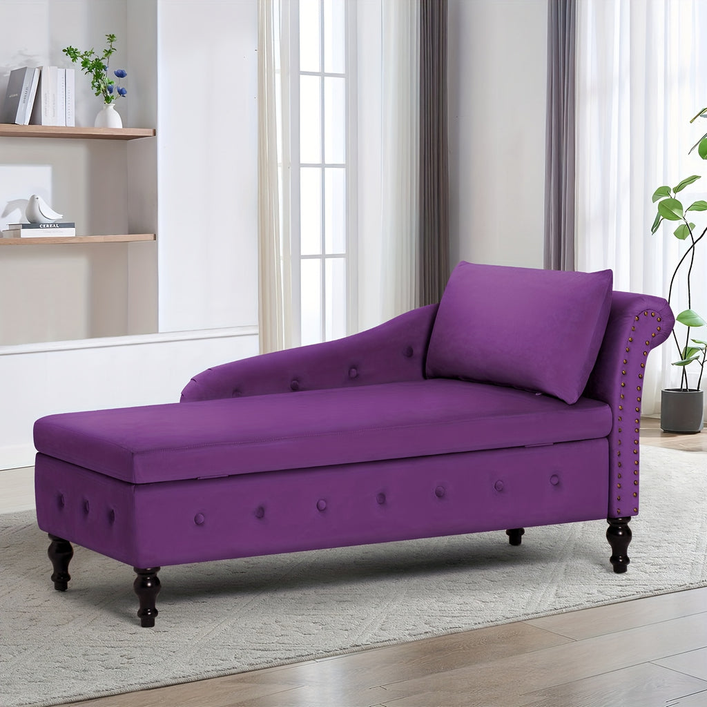 57 velvet upholstered storage chaise lounge pillow - Temu