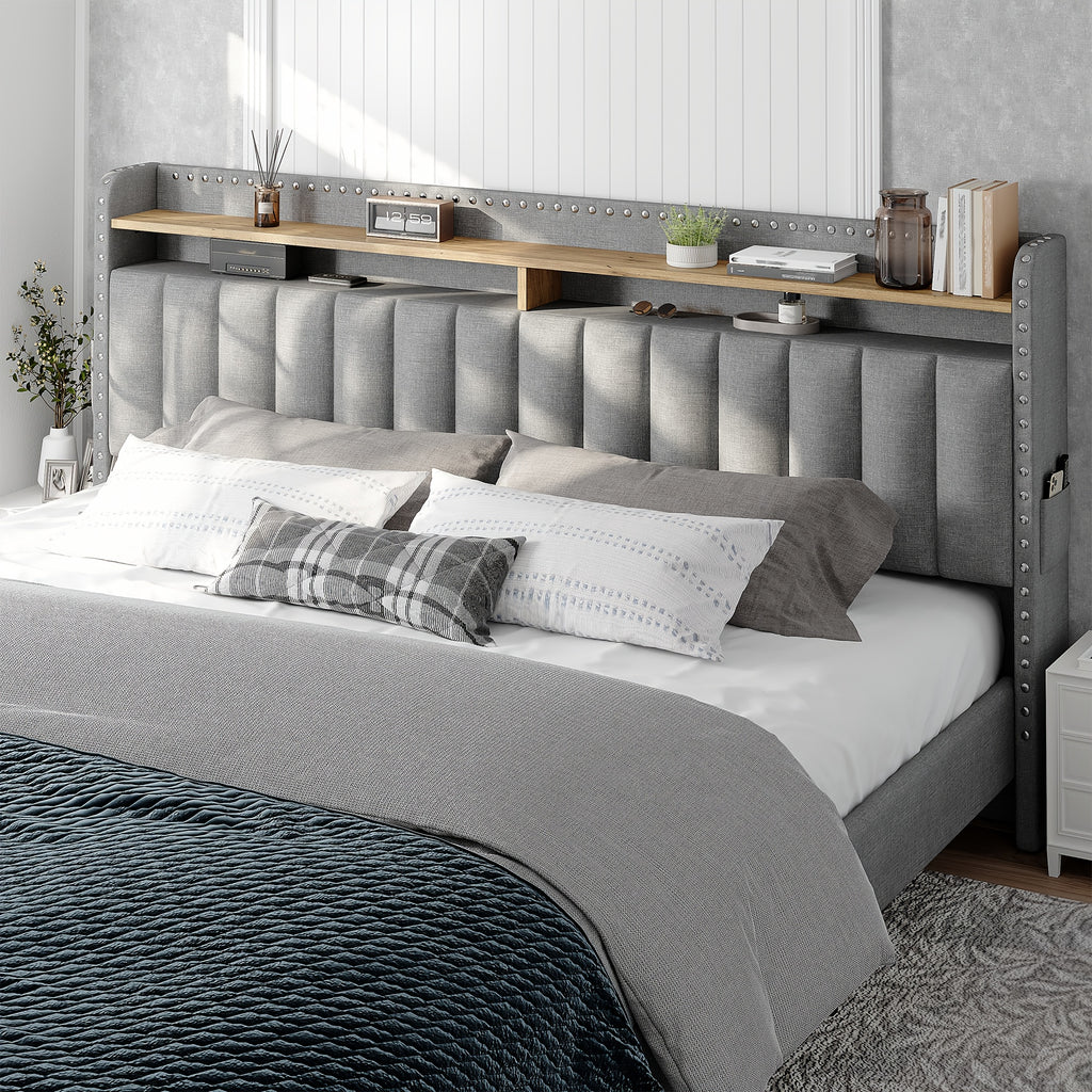 soft upholstered bed frame 2 storage drawers   mattress - Temu