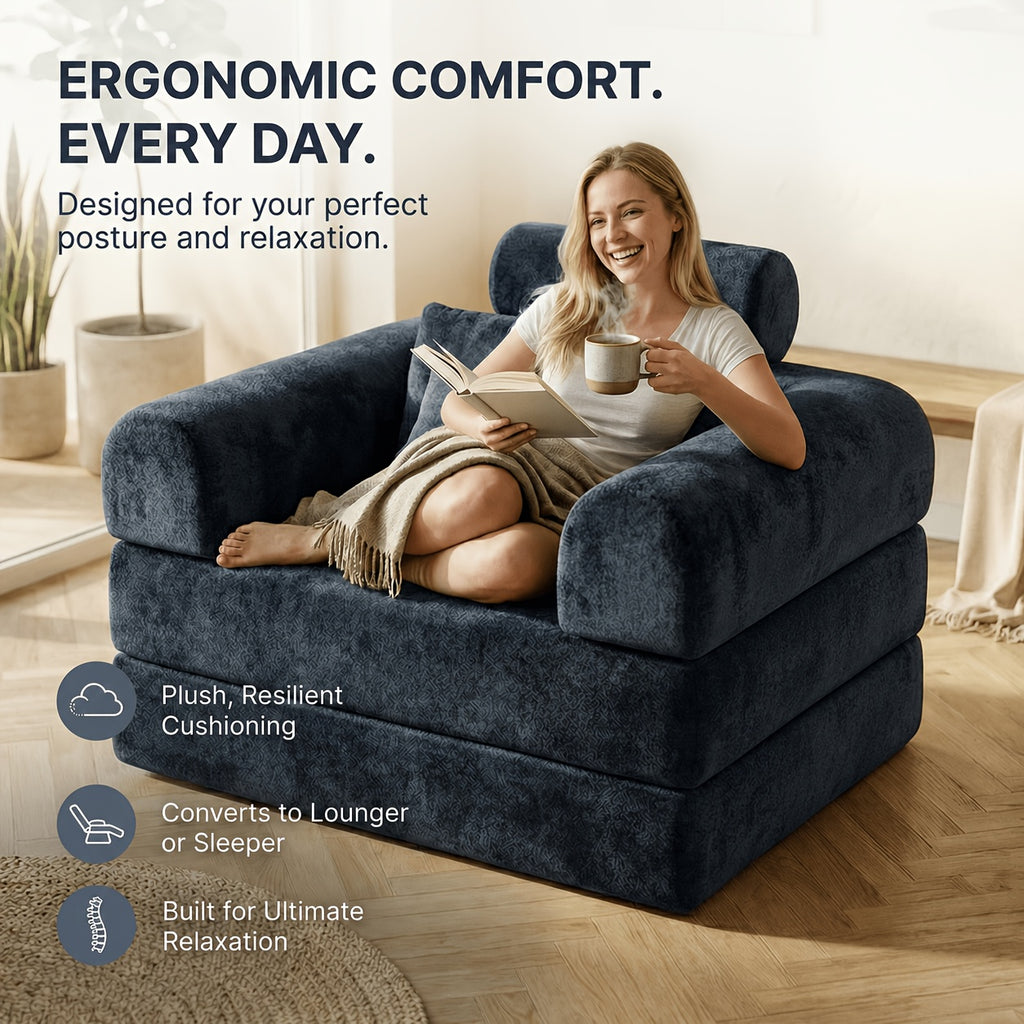 120cm wide navy blue plush velvet single sofa chair cozy - Temu