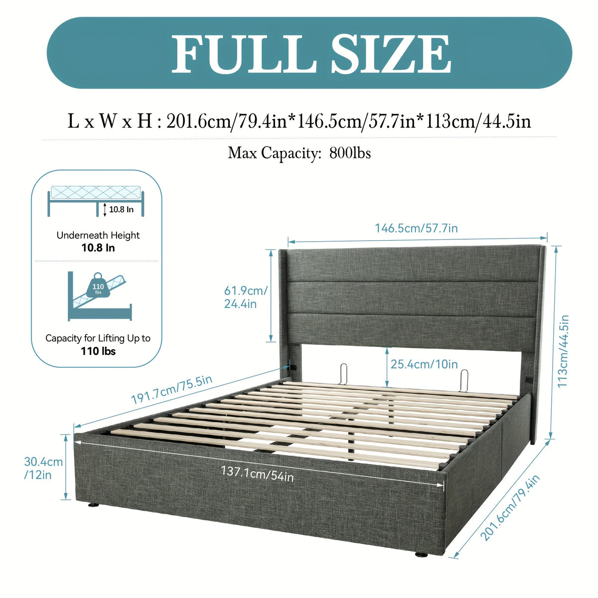 full queen king size lift storage upholstered - Temu