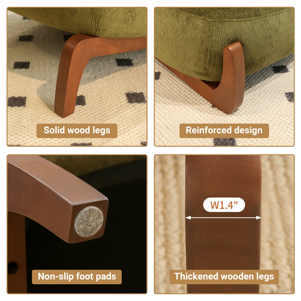 fashionable single person leisure chair solid wood curved - Temu