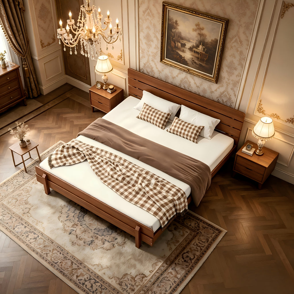 king size bed frame stylish headboard reinforced - Temu
