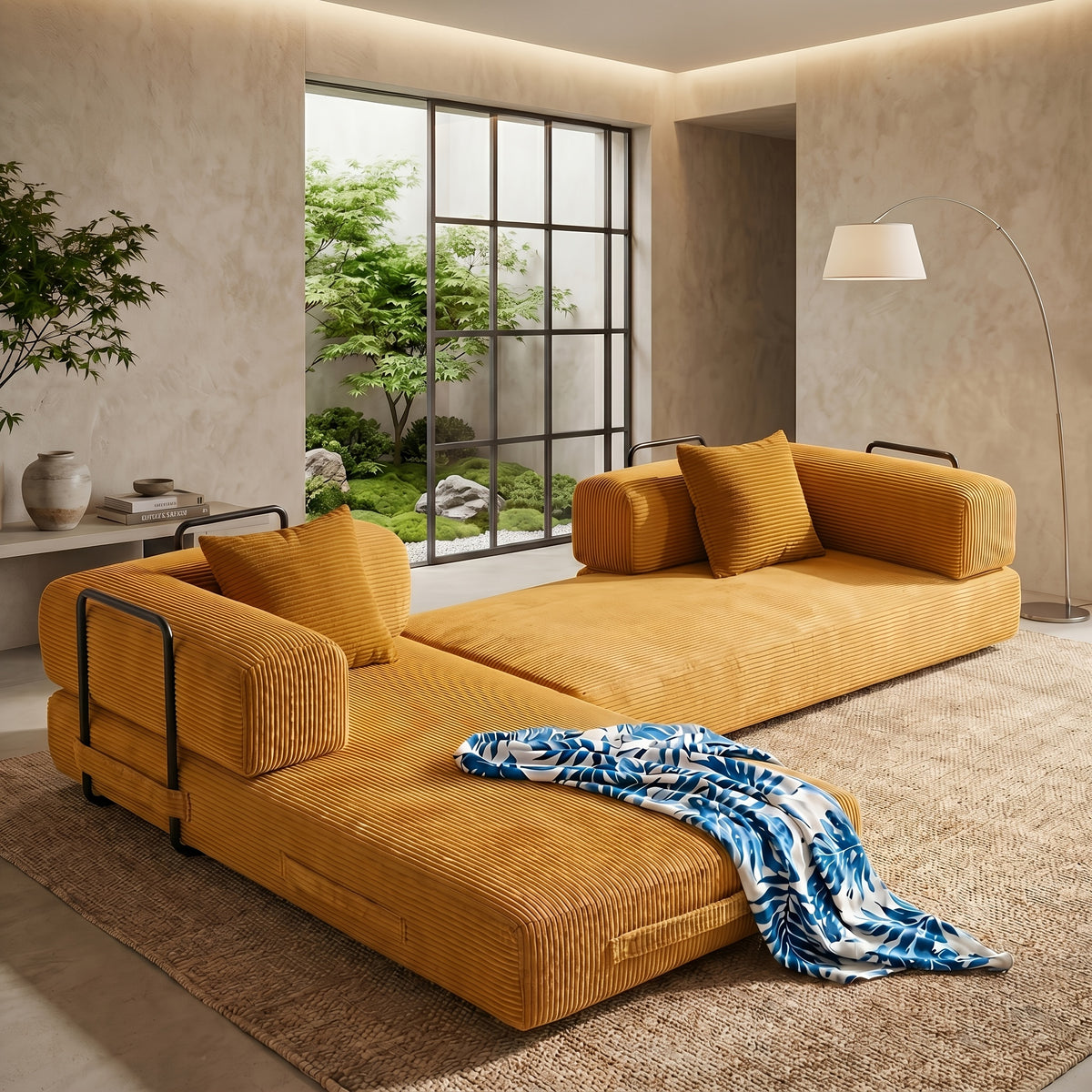 112 inch multi seat cloud like frameless sofa corduroy - Temu