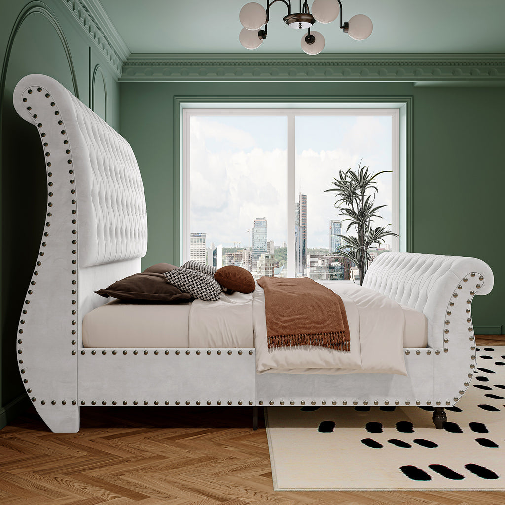 luxurious velvet upholstered   elegantly scrolled - Temu