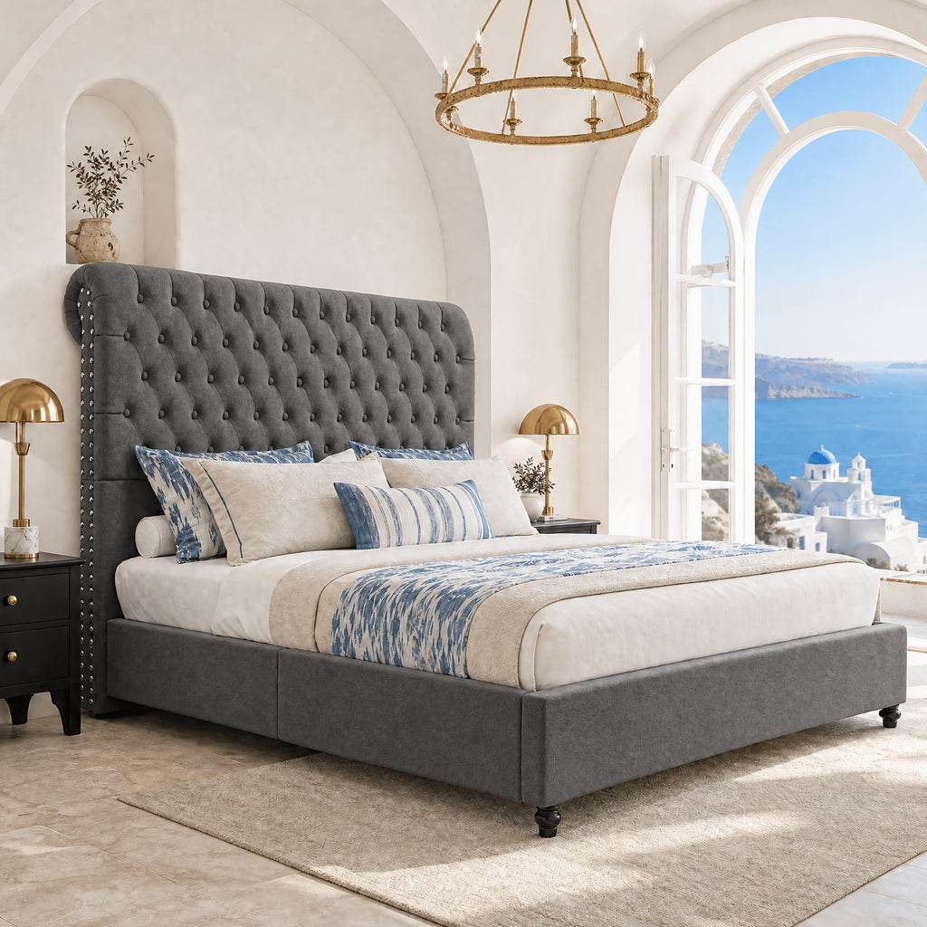 velvet upholstered   frame tufted headboard - Temu