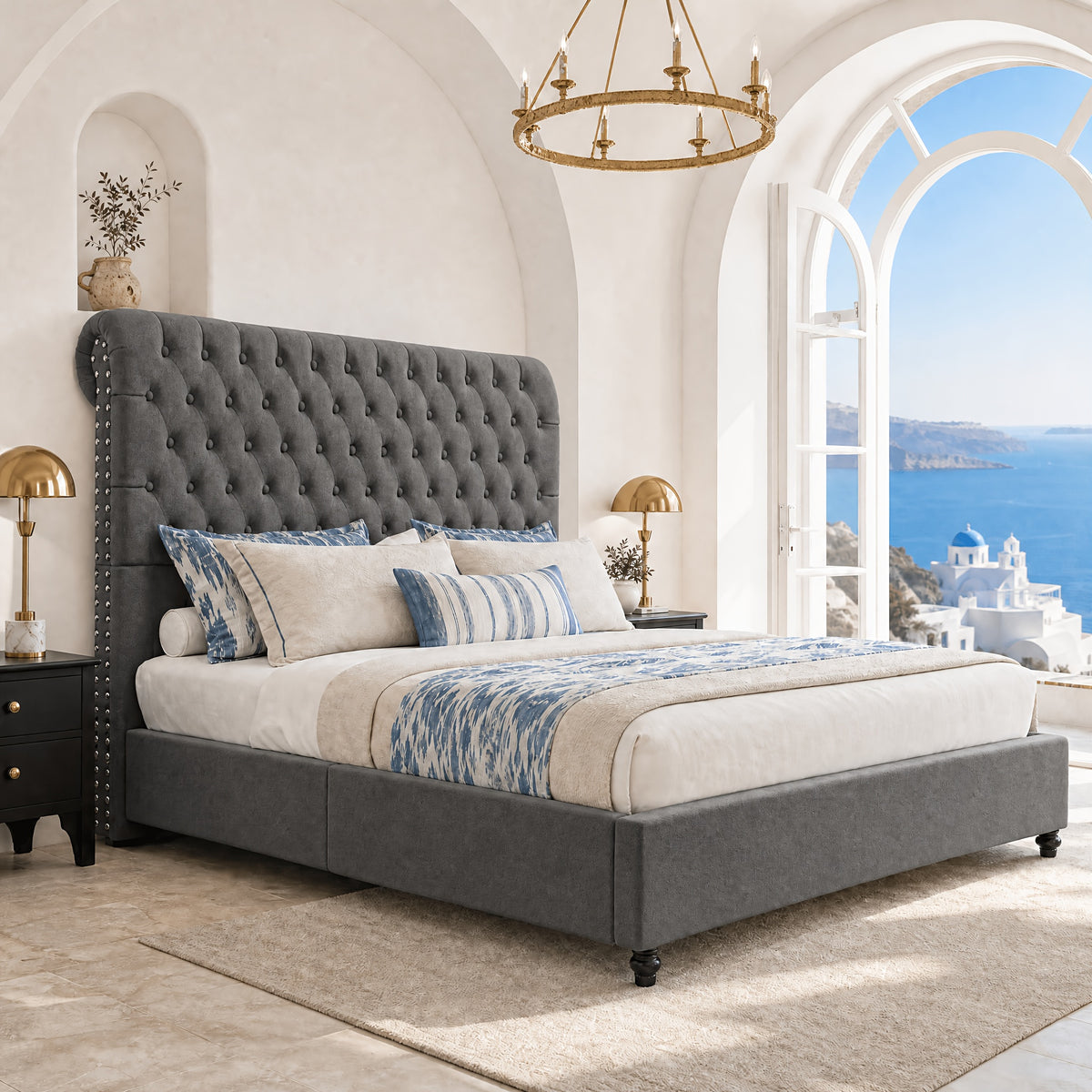 velvet upholstered   frame tufted headboard - Temu