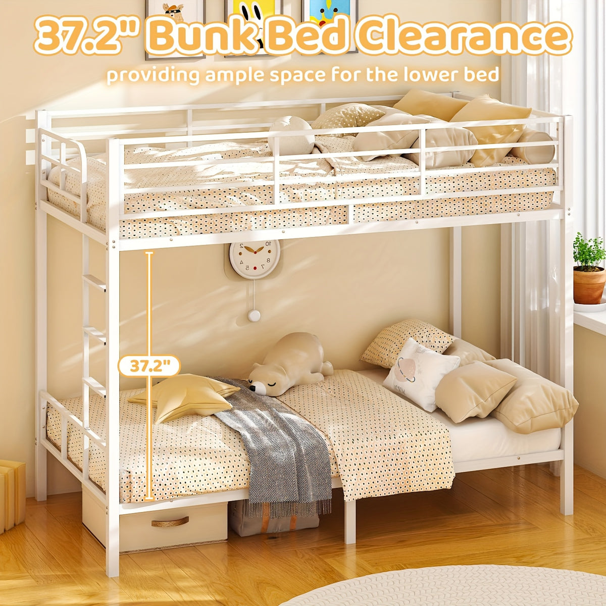 twin twin bunk bed flat rungs stairs heavy duty metal - Temu