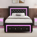 twin full queen bed frame led lights upholstered platform - Temu