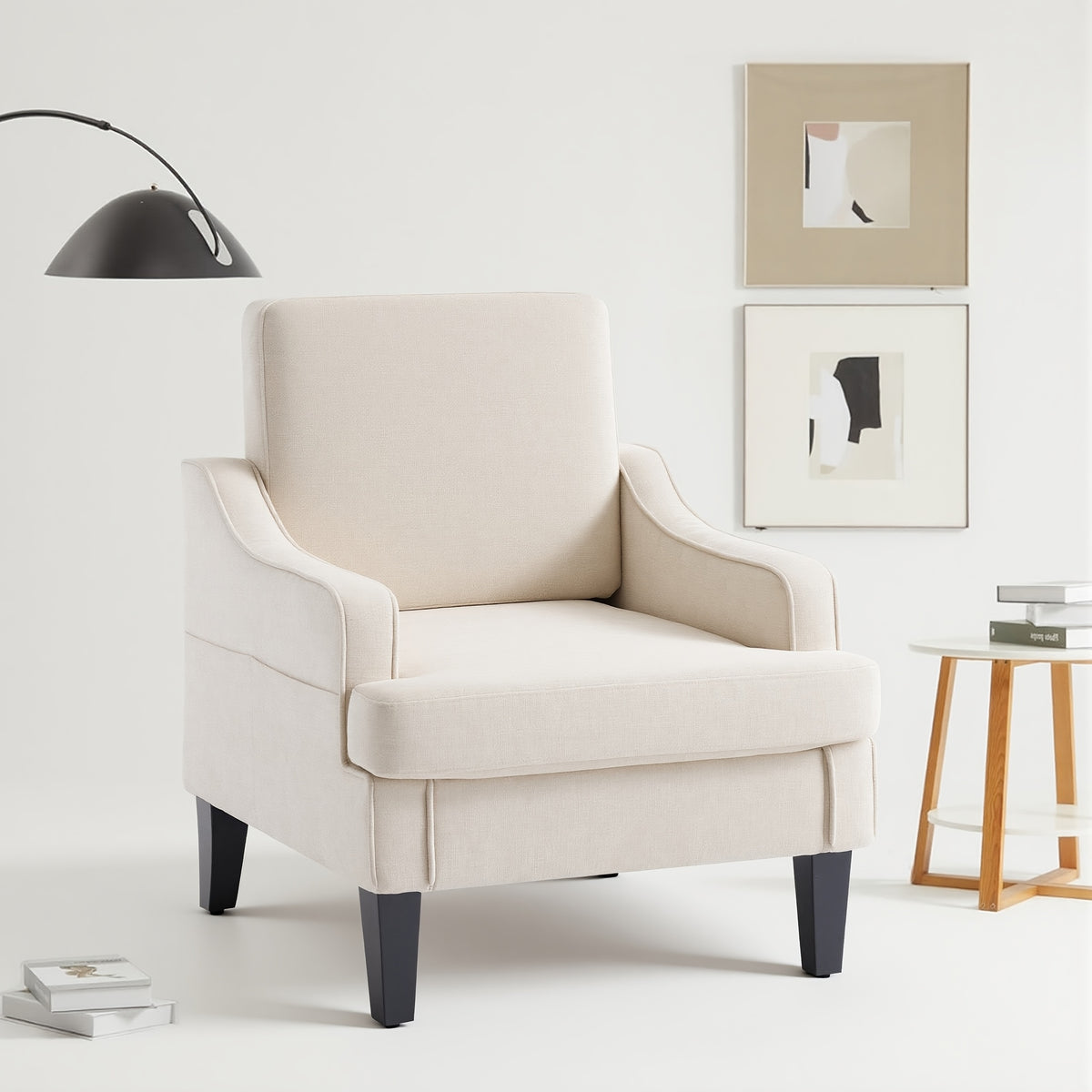 century modern armchair plush padded accent chair   - Temu