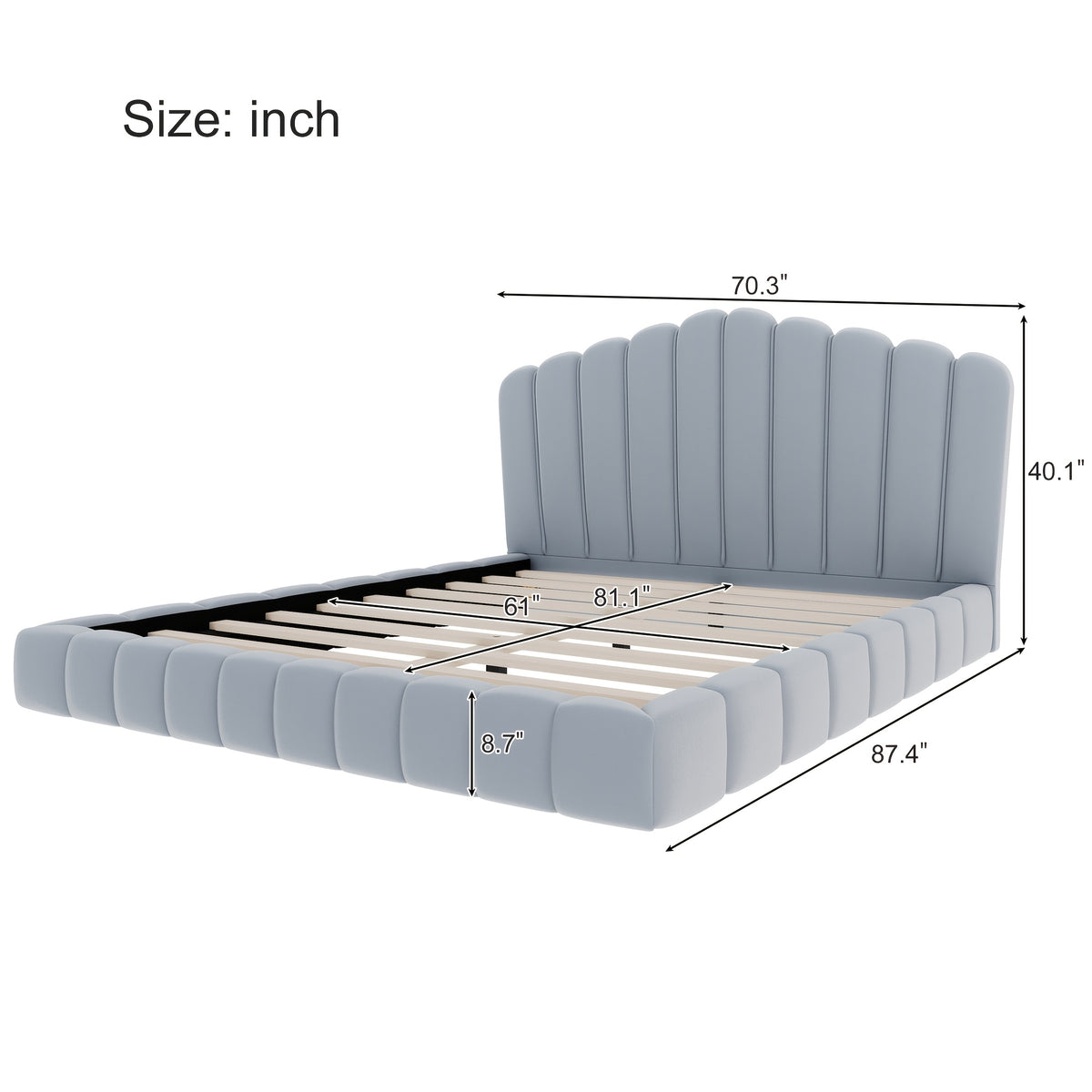 bed frame shell shaped headboard   - Temu
