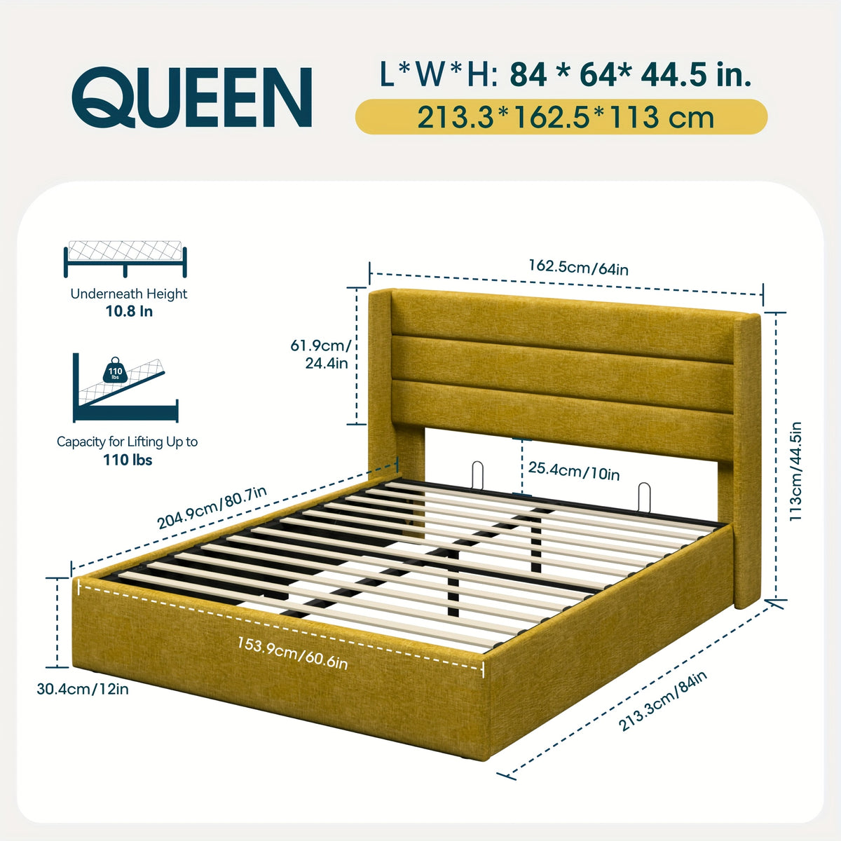 lift storage bed modern wingback upholstered - Temu