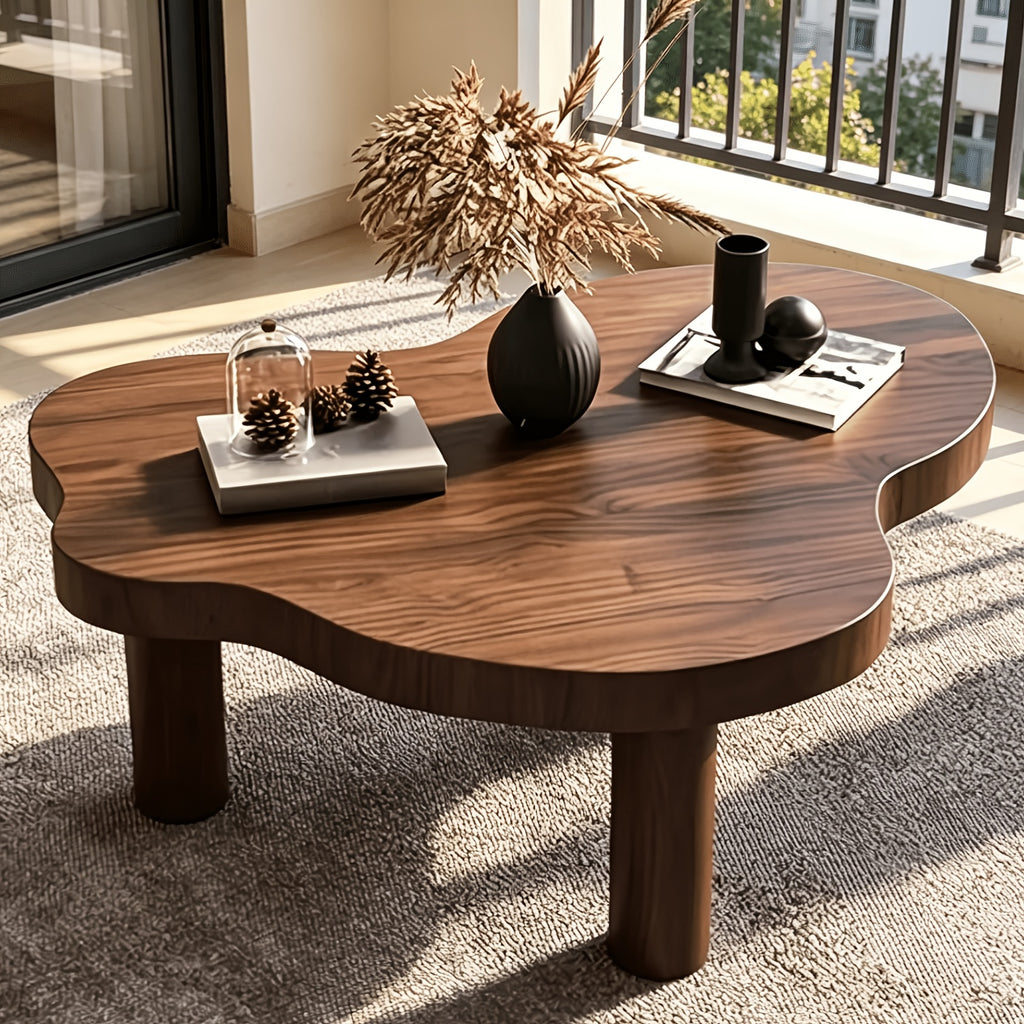 cloud shaped irregular wooden coffee table indoor thickened - Temu