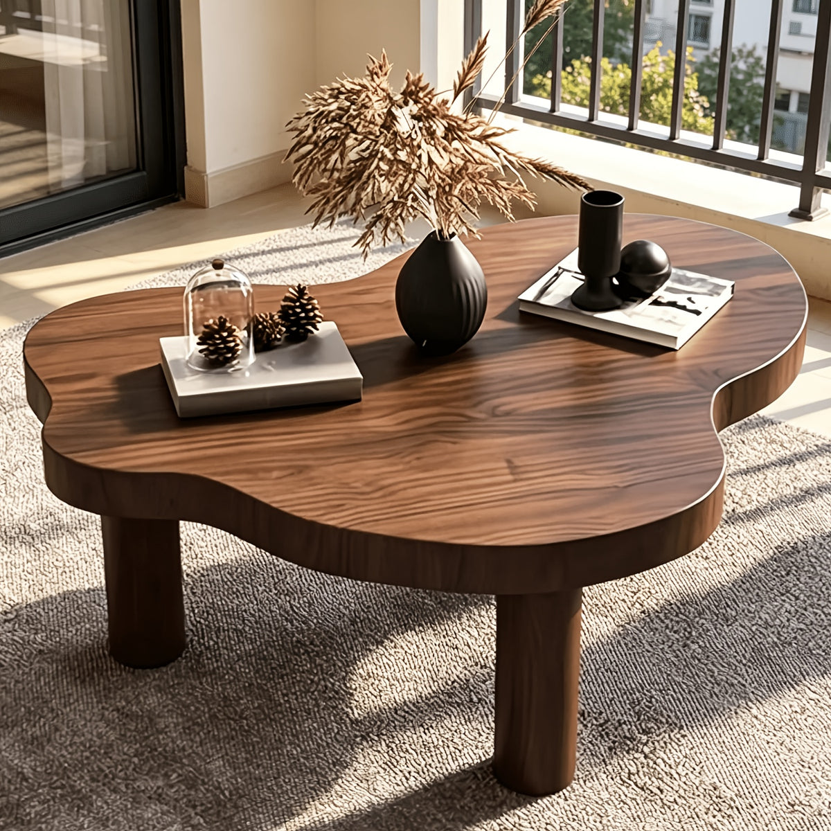 cloud shaped irregular wooden coffee table indoor thickened - Temu