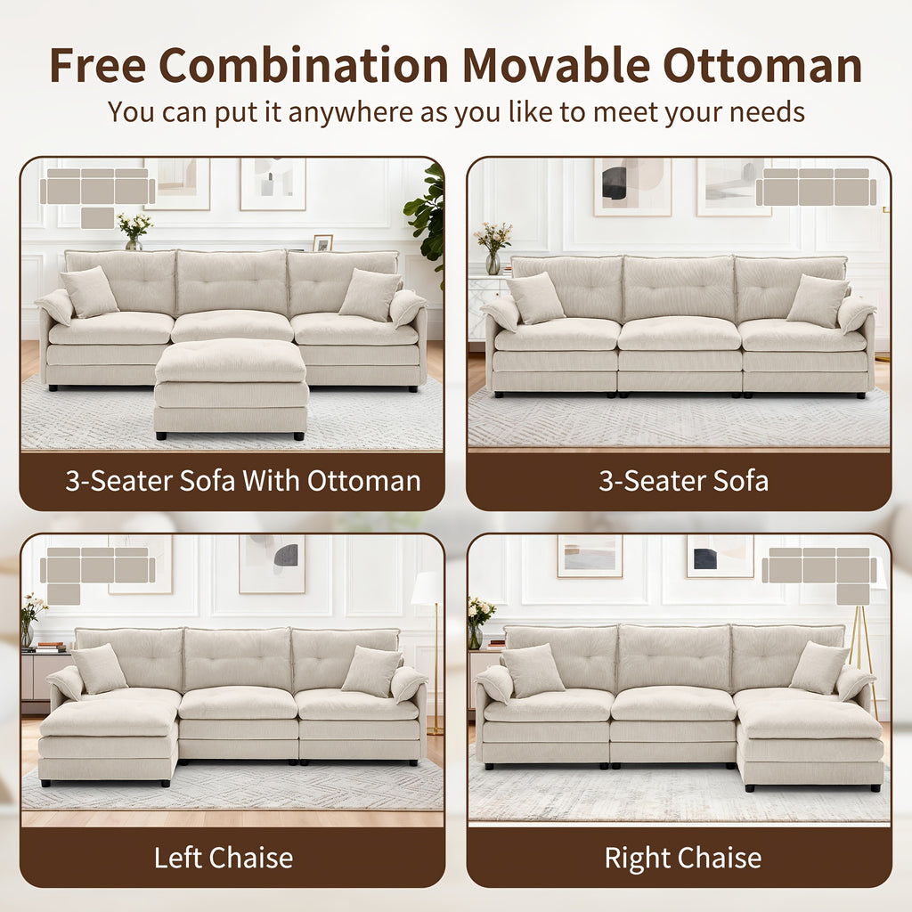 100 inch modern l shaped modular sectional sofa bed movable - Temu