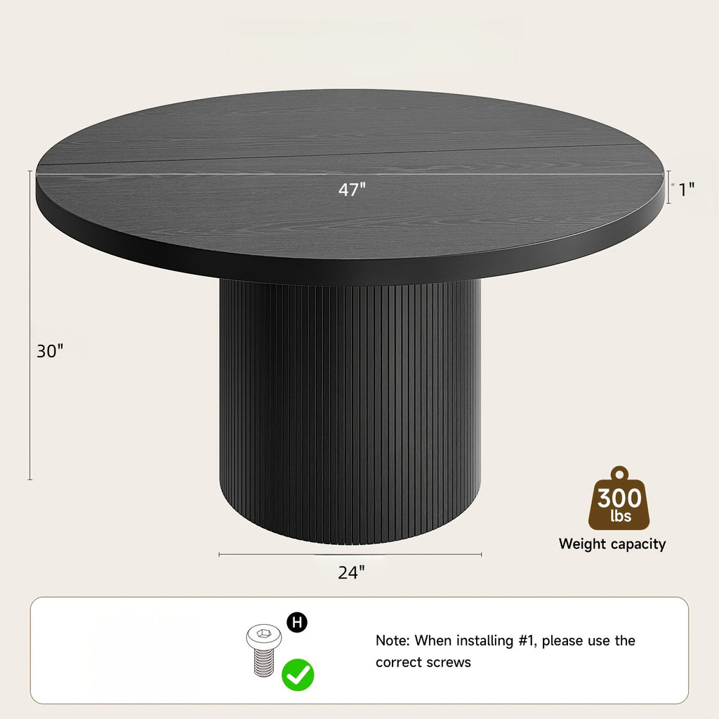 pazcasa 47 inch round dining table 4 circle kitchen table - Temu