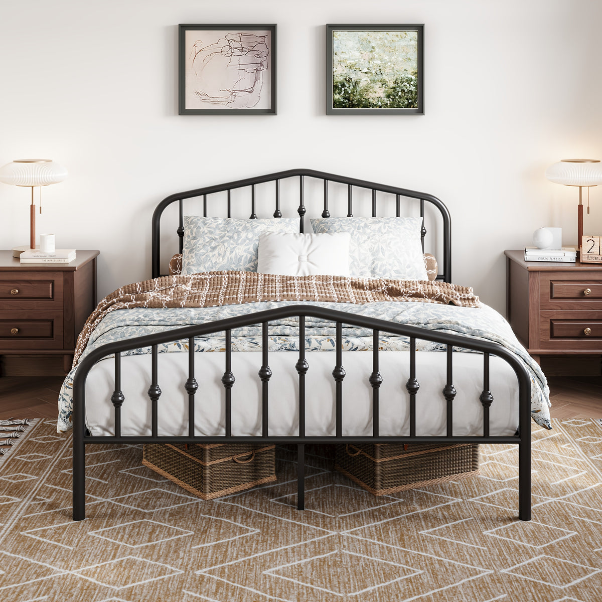 14 metal bed frame victorian headboard footboard - Temu