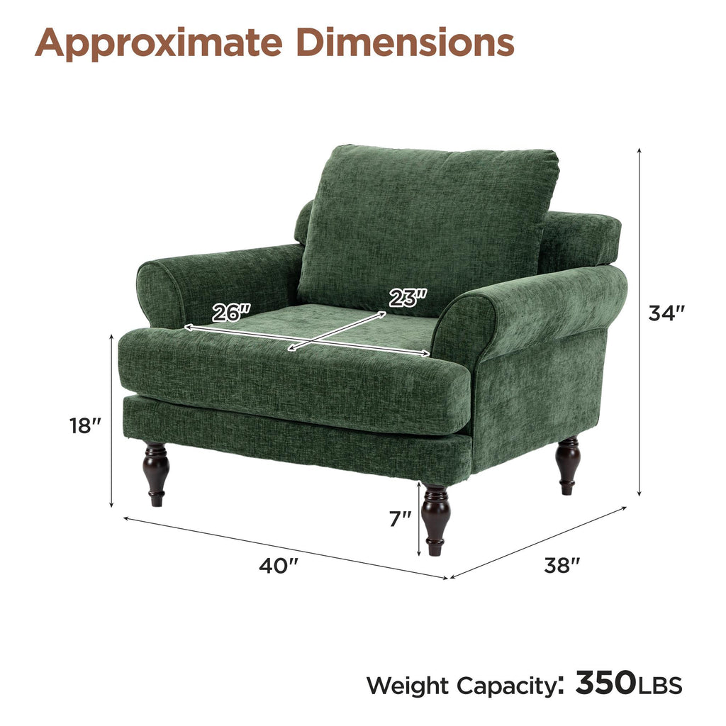 oversized linen fabric accent chair upholstered single sofa - Temu